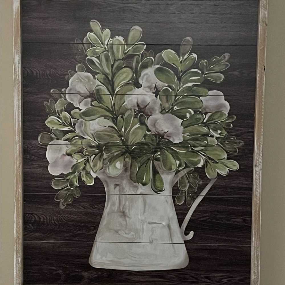 Floral Wall Art with Greenery